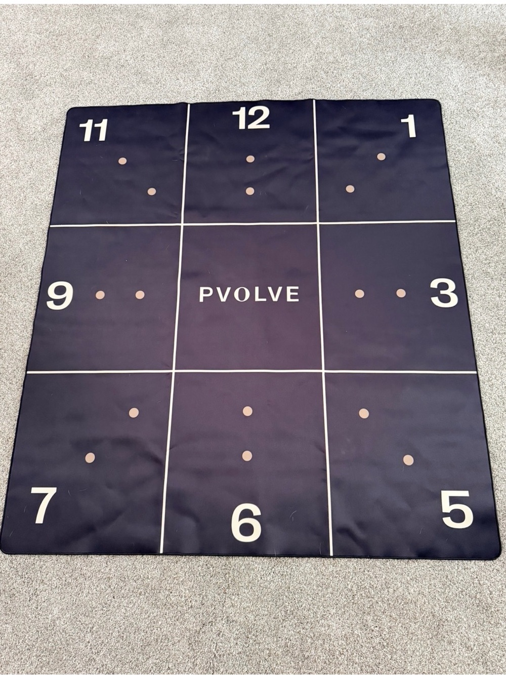 PVOLVE Black Fitness Mat with Numbered Grid